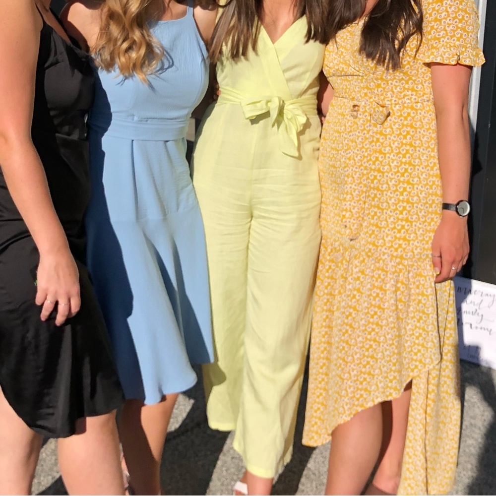 Zara Yellow Linen Jumpsuit Size S